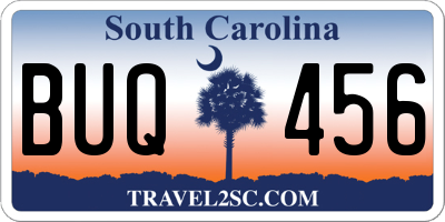 SC license plate BUQ456