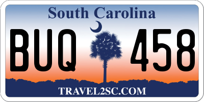 SC license plate BUQ458