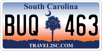 SC license plate BUQ463