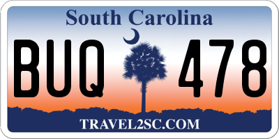 SC license plate BUQ478