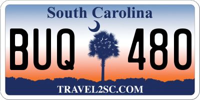 SC license plate BUQ480