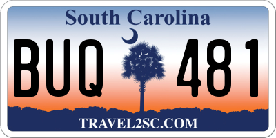 SC license plate BUQ481