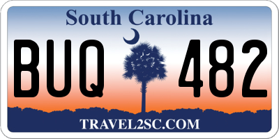 SC license plate BUQ482