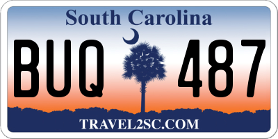 SC license plate BUQ487