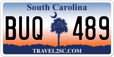 SC license plate BUQ489