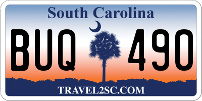 SC license plate BUQ490