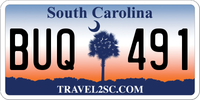 SC license plate BUQ491