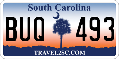 SC license plate BUQ493