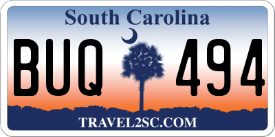 SC license plate BUQ494
