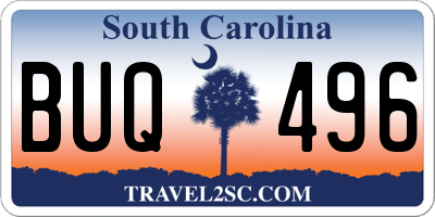 SC license plate BUQ496
