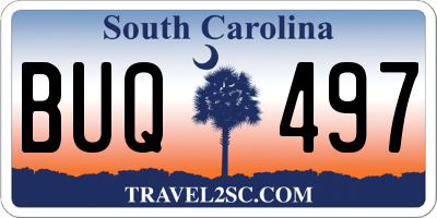 SC license plate BUQ497