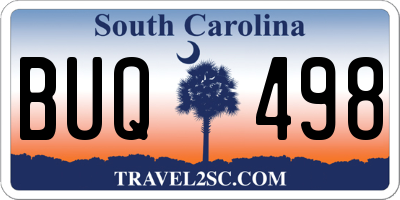 SC license plate BUQ498