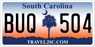 SC license plate BUQ504