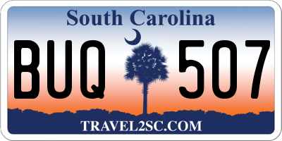 SC license plate BUQ507