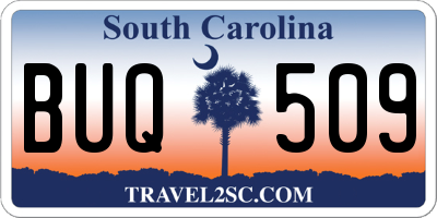 SC license plate BUQ509