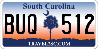 SC license plate BUQ512
