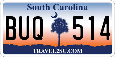 SC license plate BUQ514