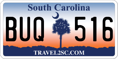 SC license plate BUQ516