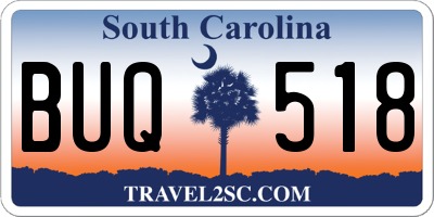 SC license plate BUQ518