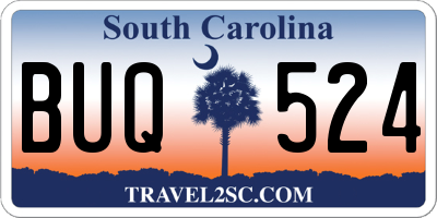 SC license plate BUQ524