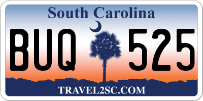 SC license plate BUQ525