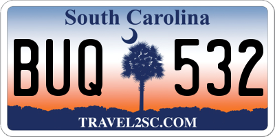 SC license plate BUQ532