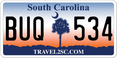 SC license plate BUQ534