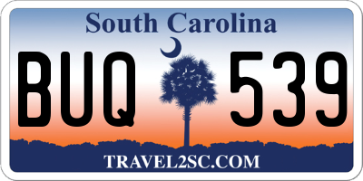 SC license plate BUQ539