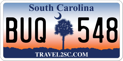 SC license plate BUQ548
