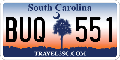 SC license plate BUQ551