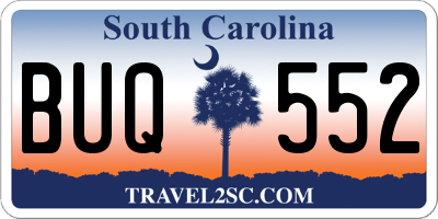 SC license plate BUQ552