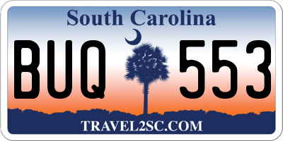 SC license plate BUQ553