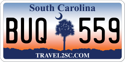 SC license plate BUQ559