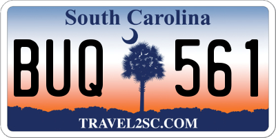 SC license plate BUQ561