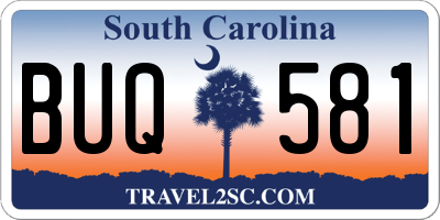 SC license plate BUQ581