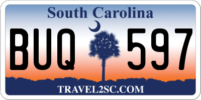 SC license plate BUQ597