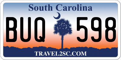 SC license plate BUQ598