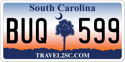 SC license plate BUQ599
