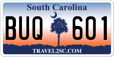 SC license plate BUQ601