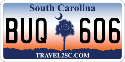 SC license plate BUQ606