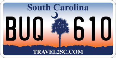 SC license plate BUQ610