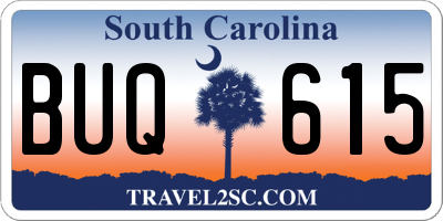 SC license plate BUQ615