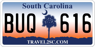 SC license plate BUQ616