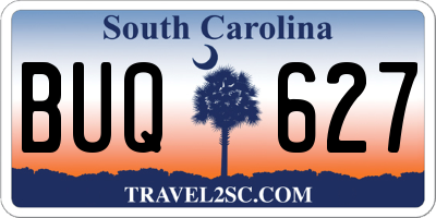 SC license plate BUQ627