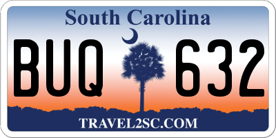 SC license plate BUQ632