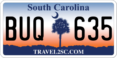SC license plate BUQ635