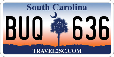 SC license plate BUQ636