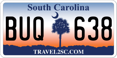 SC license plate BUQ638