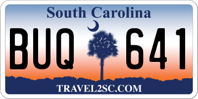 SC license plate BUQ641
