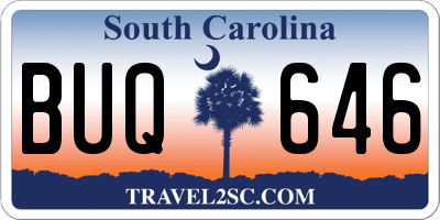 SC license plate BUQ646